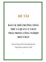 bảo vệ môi trường tổng thể và quản lý chất thải trong công nghiệp hoá chất '