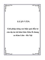 Giải pháp nâng cao hiệu quả đầu tư của dự án tái khai thác Khu B chung cư Kim Liên - Hà Nội
