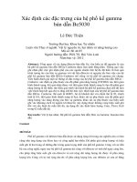 Xác định các đặc trưng của hệ phổ kế gamma bán dẫn be5030