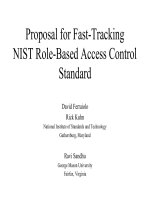 Tài liệu Proposal for Fast-TrackingNIST Role-Based Access Control Standard doc