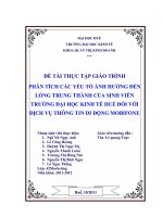 PHÂN TÍCH các yếu tố ẢNH HƯỞNG đến LÒNG TRUNG THÀNH của SINH VIÊN TRƯỜNG đại học KINH tế HUẾ đối với DỊCH vụ THÔNG TIN DI ĐỘNG MOBIFONE