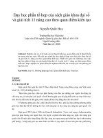 Dạy học phần tổ hợp của sách giáo khoa đại số và giải tích 11 nâng cao theo quan điểm kiến tạo