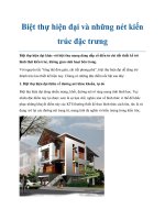 Tài liệu Biệt thự hiện đại và những nét kiến trúc đặc trưng ppt