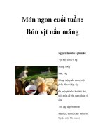 Tài liệu Món ngon cuối tuần: Bún vịt nấu măng docx