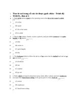 Tài liệu Đề thi và đáp án tiếng anh trình độ TOEFL - Tìm từ sai trong số các từ được gạch chân - Đề 1 docx