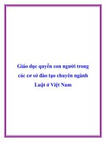 Tài liệu Giáo dục quyền con người trong các cơ sở đào tạo chuyên ngành Luật ở Việt Nam pdf