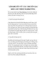 Tài liệu LỜI KHUYÊN TỪ CÁC CHUYÊN GIA KHI LÀM VIDEO MARKETING pdf