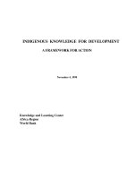 Tài liệu INDIGENOUS KNOWLEDGE FOR DEVELOPMENT: A FRAMEWORK FOR ACTION pptx