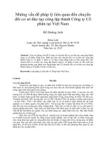 Những vấn đề pháp lý liên quan đến chuyển đổi cơ sở đào tạo công lập thành công ty cổ phần tại việt nam