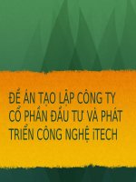 đề án tạo lập công ty cổ phần đầu tư và phát triển công nghệ itech