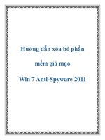 Tài liệu Hướng dẫn xóa bỏ phần mềm giả mạo Win 7 Anti-Spyware 2011 pdf