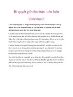 Tài liệu Bí quyết giữ cho thận luôn luôn khỏe mạnh doc