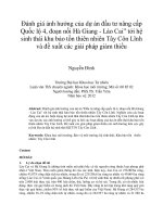 Đánh giá ảnh hưởng của dự án đầu tư nâng cấp quốc lộ 4, đoạn nối hà giang   lào cai” tới hệ sinh thái khu bảo tồn thiên nhiên tây côn lĩnh và đề xuất các giải pháp giảm thiểu