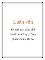 Tài liệu Luận văn: Kết quả hoạt động kinh doanh của Công ty Dược phẩm b/braun Hà nội ppt