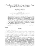 Pháp luật về thành lập và hoạt động của công ty cho thuê tài chính ở việt nam