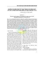 Tài liệu Nghiên cứu biện pháp kỹ thuật nâng cao năng suất và chất lượng sản phẩm giống lúa đặc sản nếp Tú Lệ doc