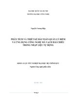 phân tích và thiết kế bài toán quản lý điểm và ứng dụng công nghệ mã vạch hài chiều trong nhập liệu tự động
