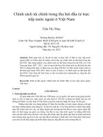 Chính sách tài chính trong thu hút đầu tư trực tiếp nước ngoài ở việt nam