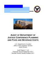 Tài liệu AUDIT OF DEPARTMENT OF JUSTICE CONFERENCE PLANNING AND FOOD AND BEVERAGE COSTS pptx