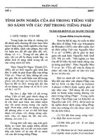 Tài liệu Báo cáo khoa học: Tính đơn nghĩa của đã trong tiếng Việt so sánh với các thì trong tiếng Pháp ppt