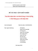 tìm hiểu nhận thức của khách hàng về siêu thị big c huế thông qua sơ đồ nhận thức