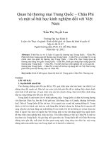 Quan hệ thương mại trung quốc – châu phi và một số bài học kinh nghiệm đối với việt nam