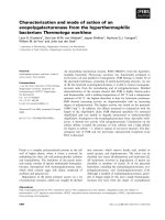Tài liệu Báo cáo khoa học: Characterization and mode of action of an exopolygalacturonase from the hyperthermophilic bacterium Thermotoga maritima doc
