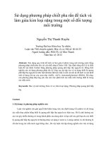 Sử dụng phương pháp chiết pha rắn để tách và làm giàu kim loại nặng trong một số đối tượng môi trường