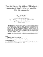 Phân lập vi khuẩn khử sulphate (SRB) để ứng dụng trong xử lý nước thải axit từ hoạt động khai thác khoáng sản