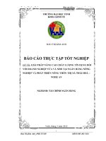 GIẢI PHÁP NÂNG CAO CHẤT LƯỢNG TÍN DỤNG ĐỐI VỚI DOANH NGHIỆP VỪA VÀ NHỎ TẠI NGÂN HÀNG NÔNG NGHIỆP VÀ PHÁT TRIỂN NÔNG THÔN THỊ XÃ THÁI HOÀ – NGHỆ AN