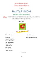 NGHIÊN cứu HÀNH VI TRƯỚC KHI MUA của KHÁCH HÀNG đối với HÀNG VIỆT tại SIÊU THỊ BIG c HUẾ