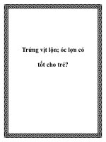 Tài liệu Trứng vịt lộn; óc lợn có tốt cho trẻ? docx