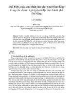 Phổ biến, giáo dục pháp luật cho người lao động trong các doanh nghiệp trên địa bàn thành phố đà nẵng