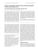 Tài liệu Báo cáo khoa học: Structure and membrane interaction of the internal fusion peptide of avian sarcoma leukosis virus pdf