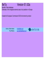 Tài liệu Benefits Table database: Estimates of the marginal external costs of air pollution in Europe pptx