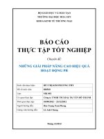 báo cáo thực tập nhận thức những giải pháp nâng cao hiệu quả hoạt động pr