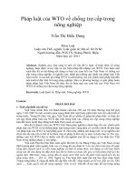 Pháp luật của WTO về chống trợ cấp trong nông nghiệp