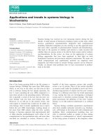 Tài liệu Báo cáo khoa học: Applications and trends in systems biology in biochemistry docx