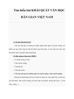 Tài liệu Tìm hiểu bài KHÁI QUÁT VĂN HỌC DÂN GIAN VIỆT NAM pot