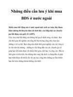 Tài liệu Những điều cần lưu ý khi mua BĐS ở nước ngoài doc
