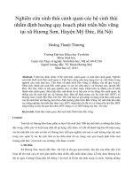 Nghiên cứu sinh thái cảnh quan các hệ sinh thái nhằm định hướng quy hoạch phát triển bền vững tại xã hương sơn, huyện mỹ đức, hà nội