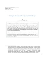 Tài liệu Solving the Financial and Sovereign Debt Crisis in Europe doc