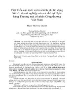 Phát triển các dịch vụ tài chính phi tín dụng đối với doanh nghiệp vừa và nhỏ tại ngân hàng thương mại cổ phần công thương việt nam