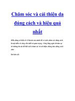Tài liệu Chăm sóc và cải thiện da đúng cách và hiệu quả nhất doc