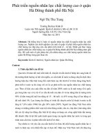 Phát triển nguồn nhân lực chất lượng cao ở quận hà đông thành phố hà nội