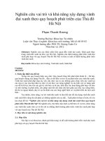 Nghiên cứu vai trò và khả năng xây dựng vành đai xanh theo quy hoạch phát triển của thủ đô hà nội