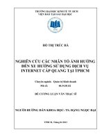 nghiên cứu các nhân tố ảnh hưởng đến xu hướng sử dụng dịch vụ internet cáp quang tại tphcm