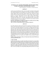 Tài liệu SỬ DỤNG CÁC NGUỒN SINH KHỐI ARTEMIA ĐỂ ƯƠNG NUÔI LƯƠN ĐỒNG, MONOPTERUS ALBUS docx