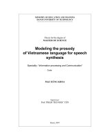 modeling the prosody of vietnamese language for speech synthesis