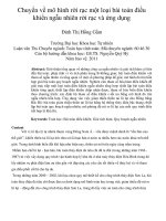 Chuyển về mô hình rời rạc một loại bài toán điều khiển ngẫu nhiên rời rạc và ứng dụng